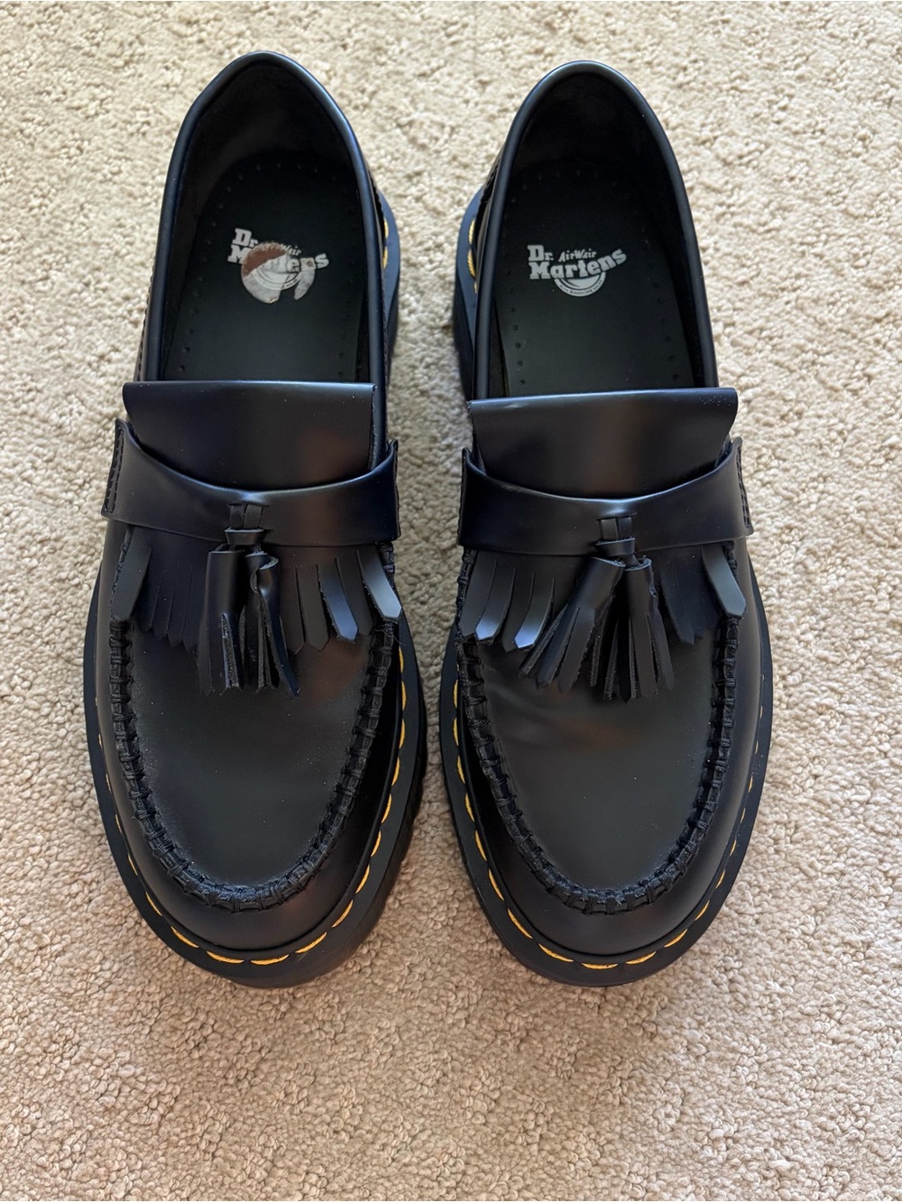 Dr Maten ADRIAN QUAD  LEATHER
PLATFORM TASSEL LOAFERS
SIZE 9